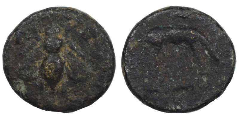 IONIA. Ephesos. Ae (bronze, 3.00 g, 16 mm). [E – Φ] Bee. Rev. Grazing stag right...
