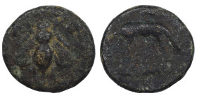 IONIA. Ephesos. Ae (bronze, 3.00 g, 16 mm). [E – Φ] Bee. Rev. Grazing stag right, [Magistrate] below. Fine.