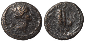 SYRIA, Seleucis and Pieria. Antioch (?). Pseudo-autonomous, ca. 1st-2nd century. Ae (bronze, 2.07 g, 14 mm). Head of Apollo right. Rev. Bow and quiver...