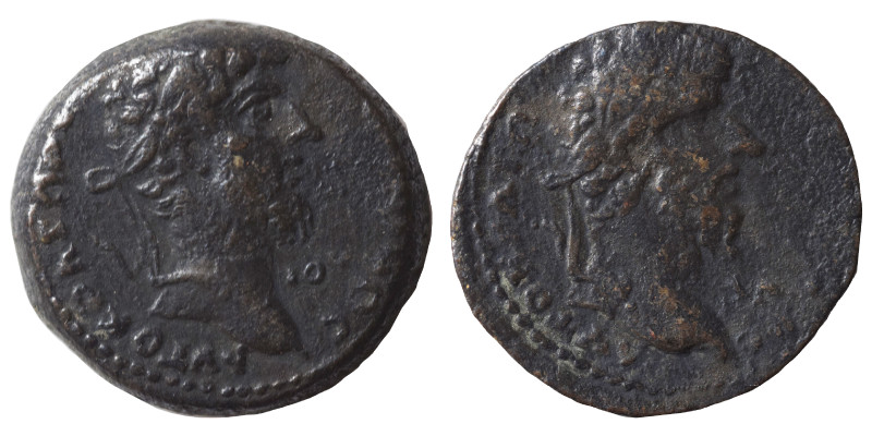SYRIA, Seleucis and Pieria. Laodicea ad Mare. Marcus Aurelius with Lucius Verus,...