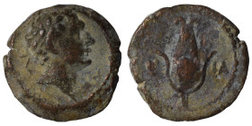 EGYPT. Alexandria. Trajan, 98-117. Dichalkon (bronze, 1.67 g, 13 mm). Laureate head of Trajan to right. Rev. L IA (date) Headdress of Isis. RPC III 42...