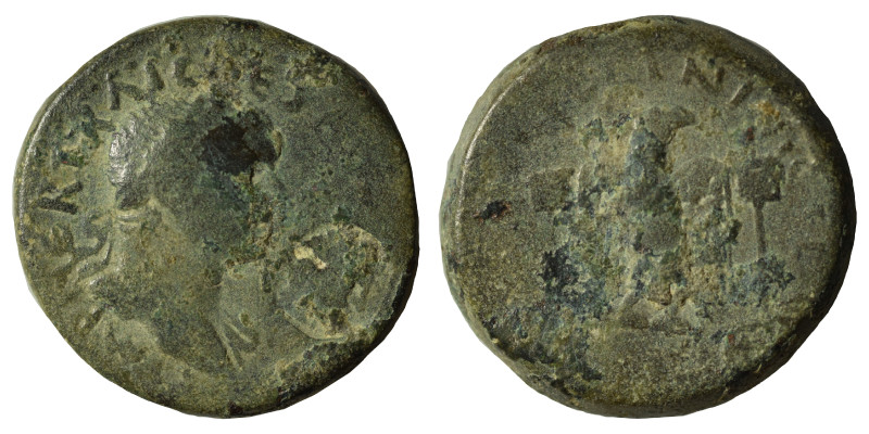 CILICIA. Ninica-Claudiopolis. Trajan, 98-117. Ae (bronze, 15.04 g, 26 mm). Laure...