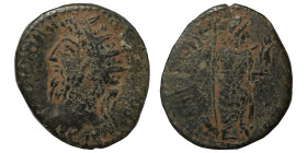 PISIDIA. Antioch. Commodus, 177-192. Ae (bronze, 3.91 g, 22 mm). [ANTONINVS COMMODVS ?] Radiate head of Commodus left. Rev. [COLONEIAE ANTIOCHAE] Mên ...