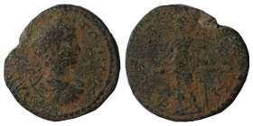 ARKADIA. Phigaleia. Caracalla, 198-217. Diassarion (bronze, 6.75 g, 22 mm). Laureate head right. Rev. ΦIA[IΛЄ]ѠN Dionysus standing facing, head left, ...