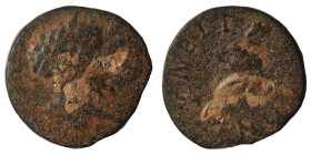 ARKADIA. Cleitor. Septimius Severus, 193-211. Assarion (bronze, 4.59 g, 21 mm) Laureate head of Septimius Severus right. Rev. KΛEIT[OPI]ΩN Asklepios s...