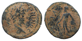 LACONIA. Las. Caracalla, 198-217. Assarion (bronze, 3.89 g, 22 mm) [...]TΩNINOC Laureate, draped and cuirassed bust of Caracalla to right. Rev. / ΛΑ-Ω...