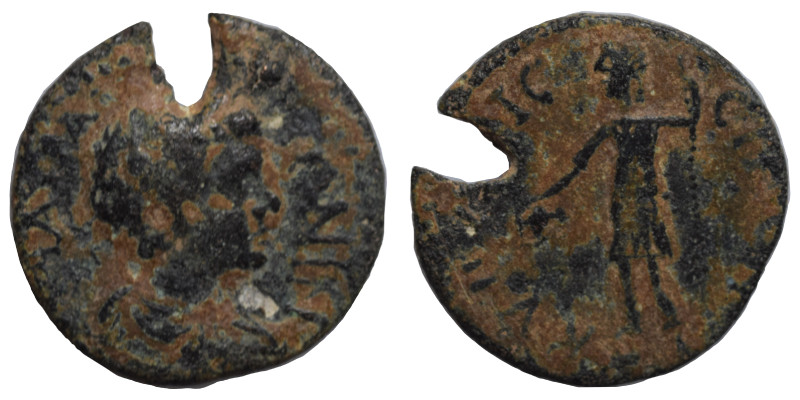 MESSENIA. Kyparissia. Caracalla, 198-217. Assarion (bronze, 3.93 g, 21 mm). Drap...