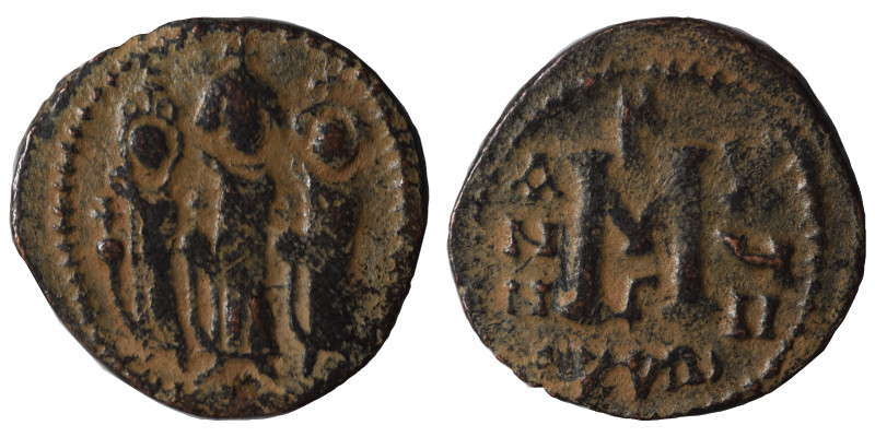 Arab-Byzantine. Circa 640-650. Imitating 'Cyprus follis of Heraclius", 610-641. ...