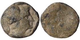 MACEDON (?). Pb tesserae (lead, 4.45 g, 16 mm). Head of Athena (?) right. Rev. Blank. Good fine.
