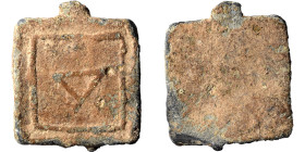 WEIGHT, Greek-Roman. Weight of 4 Drachms (Tetradrachm) (lead, 17.13 g, 32x28 mm), Levantine region, circa 2nd century BC to 2nd century AD. Large Δ wi...