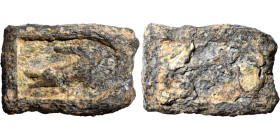 AMULET (?), Greek-Roman, circa 2nd century BC to 2nd century AD. (lead, 4.42 g, 21x14 mm), Levantine region. Crocodile left. Rev. Blank. Nearly very f...