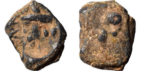 Greek tesserae, circa 2nd century BC to 2nd century AD. (lead, 7.31 g, 19 mm). Male head left. Rev. Blank. Nearly very fine.