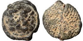 Greek-Roman seal, uncertain, 3/4th century. (lead, 2.18 g, 15 mm). Bust of Zeus right (?). Rev. Blank. Good fine.