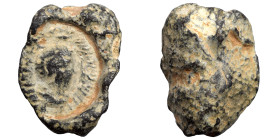 Greek-Roman seal, uncertain, 3/4th century. (lead, 4.94 g, 17 mm). Female (?) bust right. Rev. Blank. Good fine.