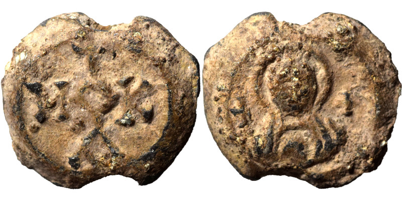 Byzantine lead seal. Uncertain, circa 6-7th century (lead, 9.20 g, 20 mm). Facin...