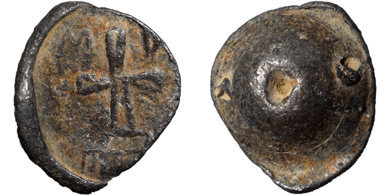 Crusaders lead seal, uncertain, circa 11-13th century (lead, 24.76 g, 31 mm). Cr...