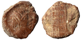 Greek-Roman. Circa 1st-3rd centuries AD. Terracotta token. 0.53 g, 11 mm.