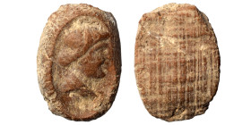 Greek-Roman. Circa 1st-3rd centuries AD. Terracotta token. 0.76 g, 15 mm.