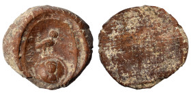 Greek-Roman. Circa 1st-3rd centuries AD. Terracotta token. 3.55 g, 24 mm.