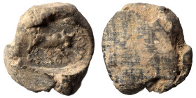 Greek-Roman. Circa 1st-3rd centuries AD. Terracotta token. 0.50 g, 13 mm.