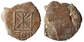 Greek-Roman. Circa 1st-3rd centuries AD. Terracotta token. 1.07 g, 17 mm.