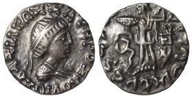 BAKTRIA. Indo-Greek Kingdom. Zoilos II Soter, circa 65-55 BC. Drachm (silver, 1.93 g, 16 mm). Diademed and draped bust right. Rev. Athena Alkidemos ad...