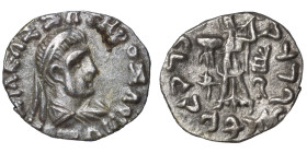 BAKTRIA. Indo-Greek Kingdom. Zoilos II Soter, circa 65-55 BC. Drachm (silver, 1.96 g, 17 mm). Diademed and draped bust right. Rev.Athena Alkidemos adv...
