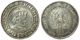 Austrian. Schwaz / Tirol. Sigismund thaler. Ar jeton (silver, 6.18 g, 25 mm). Schwazer Silberbergwerks, 1491 / 1996.