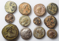 12 Ancient coins, mostly Greek and Roman Provincial. F-VF. As seen, no return.