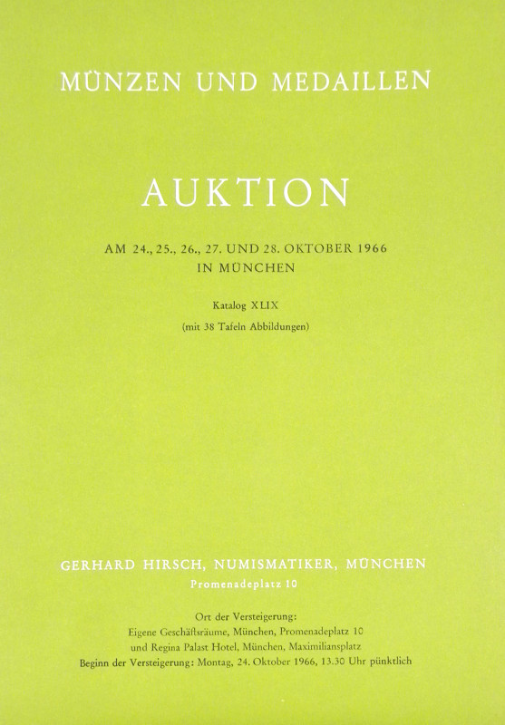 Hirsch, Gerhard. AUCTION SALE CATALOGUES. Munich, 1959–2004. Sixty-six numbered ...