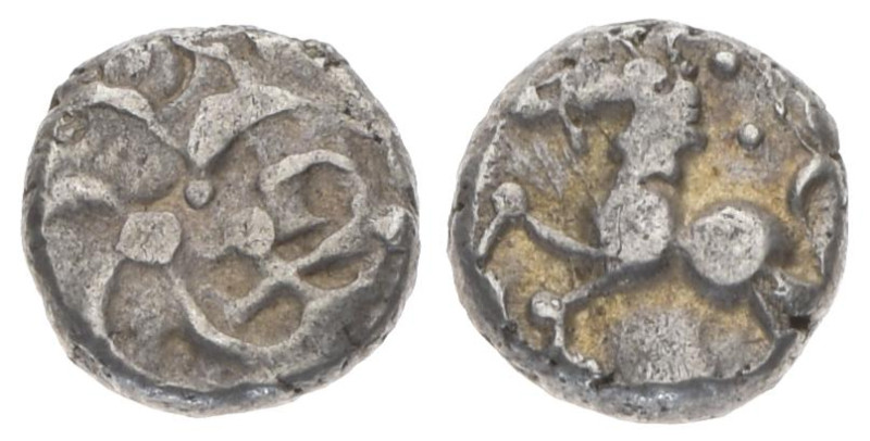 Central Europe, Vindelici. AR Quinarius, 1.87 g 11.57 mm. 1st century BC. "Büsch...