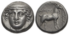 Thrace, Ainos. AR Tetradrachm, 15.38 g 24.14 mm. Circa 368/367-358/357 BC.
Obv: Head of Hermes facing, turned slightly to left, wearing a petasos.
R...