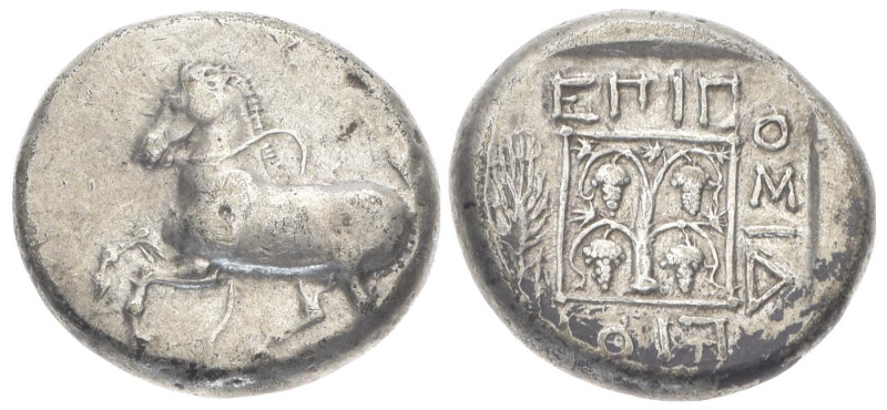 Thrace, Maroneia, AR Stater, 10.79 g 22.86 mm. Circa 365-330 BC. Posideios I, Ma...