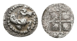 Macedonia, Thermai ? AR Hemiobol, 0.26 g 8.76 mm. Circa 500 BC. 
Obv: Protome of Pegasos. Dotted border.
Rev.: Quadratum incusum. Ref.: SNG Cop. 344 v...