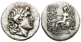Kings of Thrace (Macedonian). Lysimachos, AR Tetradrachm, 16.14 g 34.44 mm. 305-281 BC. Byzantion.
Obv: Diademed head of the deified Alexander right, ...