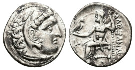 Kings of Macedon, Alexander III 'the Great', AR Drachm, 4.23 g 18.69 mm. Circa 336-323 BC. Magnesia ad Maeandrum.
Obv: Head of Herakles right, wearing...