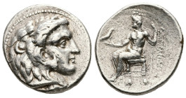 Kings of Macedon, Alexander III 'the Great', AR Tetradrachm, 17.26 g 28.07 mm. 336-323 BC. Uncertain.
Obv: Head of Herakles right, wearing lion skin.
...