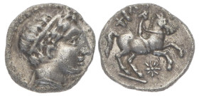 Kings of Macedon, Philip II. AR 1/5 AR Tetradrachm, 1.95 g. 14.33 mm. 359-336 BC. Amphipolis mint. Struck under Antipater or Polyperchon (for Philip I...