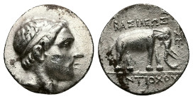 Seleukid Kingdom ,Antiochos III. AR Drachm, 3.93 g 17.47 mm. 223-211 BC. 
Obv: Diademed head of Antiochus III right
Rev.: BAΣΙΛΕΩΣ ANTIOXOY; Elephant ...