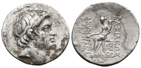 Seleukid Kingdom, Demetrios I Soter. AR Tetradrachm, 16.85 g 33.90 mm. Circa155-154 BC. 
Obv: Diademed head of Demetrius I right.
Rev.: Tyche seated l...