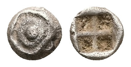 Asia Minor, Uncertain mint(probably Caria). AR Hemiobol, 0.28 g 5.89 mm. 6th cen...