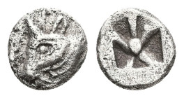 Ionia, Uncertain. AR Obol?, 0.59 g 7.89 mm. 6th century BC. 
Obv: Head of bull left.
Rev: Stelate pattern.
Ref: Asia Minor Coins online #11065 (same; ...