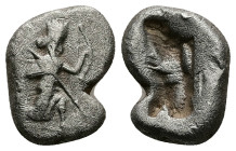 Persia, Achaemenid Empire. Darius I - Darius II (c. 490-420 BC). AR Siglos, 5.12 g 16.62 mm. Type III.
Obv: Persian King/hero kneeling-running right, ...