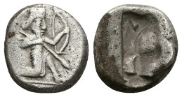 Persia, Achaemenid Empire. Xerxes I - Darius II. Circa 485-420 BC. AR Siglos, 5.39 g 15.74 mm. 
Obv: Persian King/hero holding transverse spear downwa...