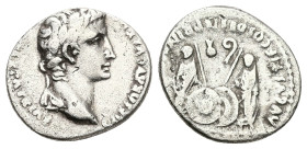 Augustus, 27 BC-AD 14. AR, Denarius. 3.46 g. 18.98 mm. Lungdunum.
Obv: CAESAR AVGVSTVS DIVI F PATER PATRIAE. Head of Augustus, laureate, right.
Rev: A...
