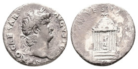 Nero, AD 54-68. AR, Denarius. 3.01 g. 17.94 mm. Rome.
Obv: NERO CAESAR AVGVSTVS. Head of Nero, laureate, right, with beard.
Rev: VESTA. Round hexastyl...