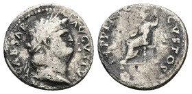 Nero, AD 54-68. AR, Denarius. 2.91 g. 18.78 mm. Rome.
Obv: NERO CAESAR AVGVSTVS. Head of Nero, laureate, right, with beard.
Rev: IVPPITER CVSTOS. Jupi...