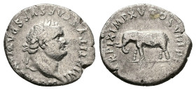 Titus, AD 79-81. AR, Denarius. 3.16 g. 18.58 mm. Rome.
Obv: IMP TITVS CAES VESPASIAN AVG P M. Head of Titus, laureate, right.
Rev: TR P IX IMP XV COS ...
