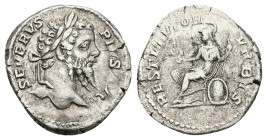 Septimius Severus, AD 193-211. AR, Denarius. 3.07 g. 19.39 mm. Rome.
Obv: SEVERVS PIVS [AVG]. Head of Septimius Severus, laureate, right.
Rev: RESTITV...