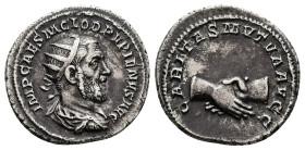 Pupienus, AD 238. AR, Antoninianus. 4.68 g. 22.41 mm. Rome.
Obv: IMP CAES M CLOD PVPIENVS AVG. Bust of Pupienus, radiate, draped, cuirassed, right.
...
